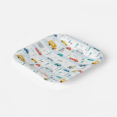 Assiettes En Carton Motif de véhicule routier migre (Angulaire)