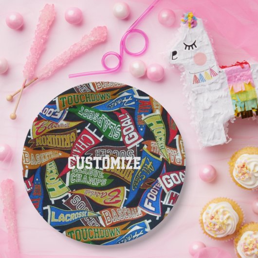 Assiettes En Carton Motif de ventilateur sportif personnalisé (Fête)