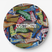 Assiettes En Carton Motif de ventilateur sportif personnalisé (Devant)