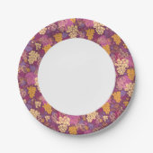 Assiettes En Carton motif de vignes douces arrière - plan (Devant)