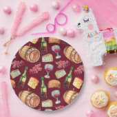 Assiettes En Carton Motif de vin (Fête)