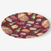 Assiettes En Carton Motif de vin (Angle)