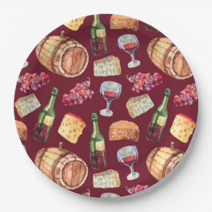 Assiettes En Carton Motif de vin