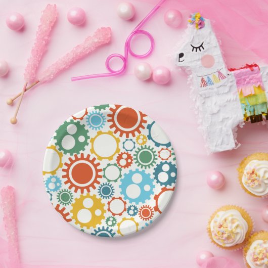 Assiettes En Carton Motif de vitesses de robot (Fête)