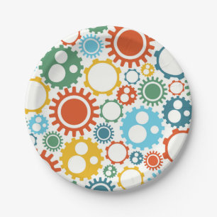 Assiettes En Carton Motif de vitesses de robot