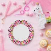 Assiettes En Carton Motif de zag de Zig rose-main (Fête)
