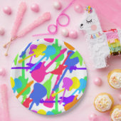 Assiettes En Carton Motif d'éclaboussure de guitare (Fête)