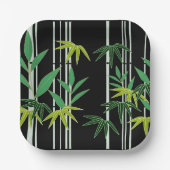 Assiettes En Carton Motif décoratif en bambou (Recto)