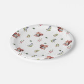 Assiettes En Carton Motif d'écureuil et de baies de forêt (Angle)