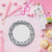 Assiettes En Carton Motif d'éléphant ethnique bleu (Fête)