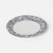 Assiettes En Carton Motif d'éléphant ethnique bleu (Angle)