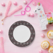 Assiettes En Carton Motif d'éléphant noir (Fête)
