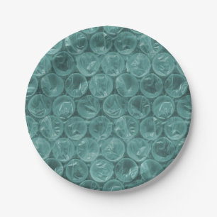 Assiettes En Carton Motif d'enveloppement de bulle turquoise