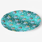 Assiettes En Carton Motif des anges célestes de Noël (Angle)