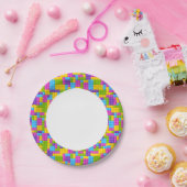 Assiettes En Carton Motif des blocs de construction en plastique (Fête)