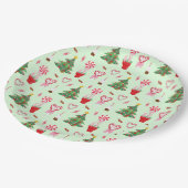 Assiettes En Carton Motif des bonbons de Noël (Angle)