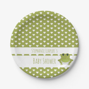 Assiettes En Carton Motif des Coeurs blancs Baby shower du nom de la g