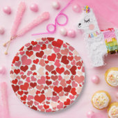 Assiettes En Carton Motif Des Coeurs, Coeurs Rouges, Amour (Fête)