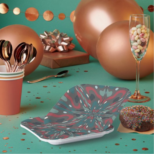 Assiettes En Carton Motif des couleurs du sud-ouest des tribus autocht (Multi)