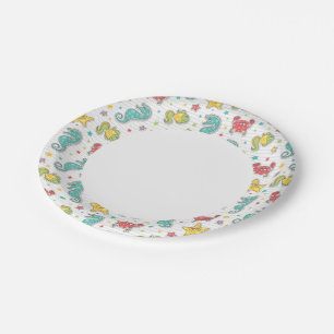 Assiettes En Carton motif des créatures marines