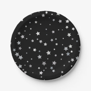 Assiettes En Carton Motif des étoiles d'argent mignonnes Toute coule