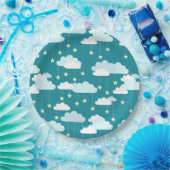 Assiettes En Carton Motif des étoiles et nuages en chute mûre (Fête)