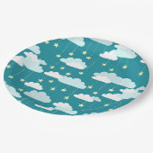 Assiettes En Carton Motif des étoiles et nuages en chute mûre (Angle)