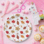 Assiettes En Carton Motif des feuilles automnales (Fête)