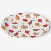 Assiettes En Carton Motif des feuilles automnales (Angle)