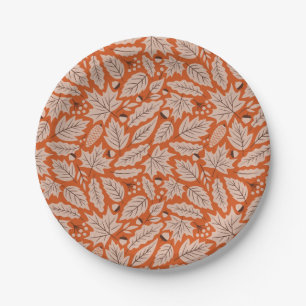 Assiettes En Carton Motif des feuilles d'automne et des araignées oran