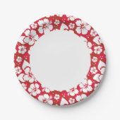 Assiettes En Carton Motif des fleurs d'Hibiscus (Devant)
