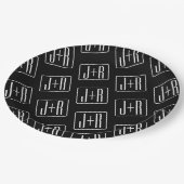 Assiettes En Carton Motif des initiales Mariages modernes | Noir & Bla (Angle)