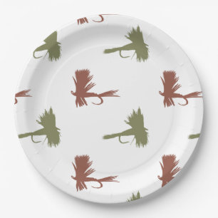 Assiettes En Carton Motif des leurres de pêche aérienne