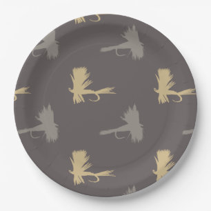 Assiettes En Carton Motif des leurres de pêche aérienne