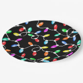 Assiettes En Carton Motif des lumières de Noël (Angle)