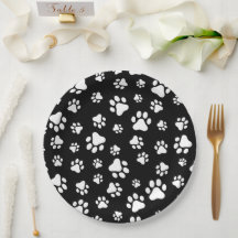 Motif des pattes, Empreintes de pattes, noir et bl