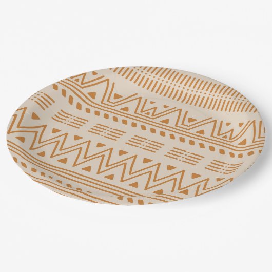 Assiettes En Carton Motif des styles africains (Angle)