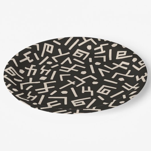 Assiettes En Carton Motif des styles africains (Angle)