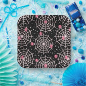 Assiettes En Carton Motif des toiles d'Halloween et araignées (Fête)