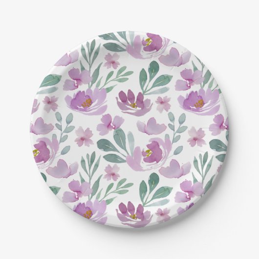 Assiettes En Carton Motif d'été floral rustique (Devant)