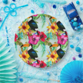 Assiettes En Carton Motif d'été tropical (Fête)