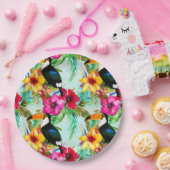 Assiettes En Carton Motif d'été tropical (Fête)
