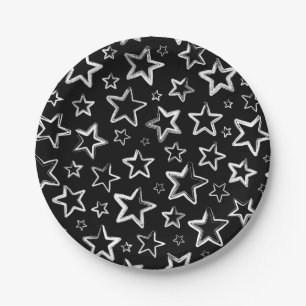 Assiettes En Carton Motif d'étoiles
