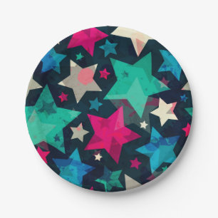 Assiettes En Carton Motif d'étoiles