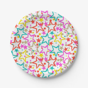 Assiettes En Carton Motif d'étoiles