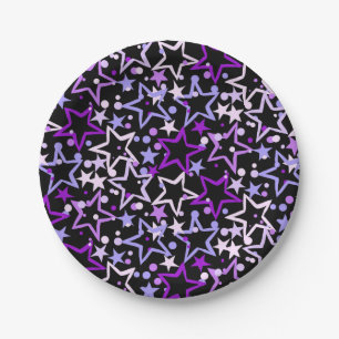 Assiettes En Carton Motif d'étoiles