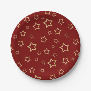 Assiettes En Carton Motif d'étoiles
