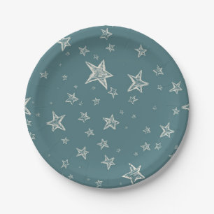 Assiettes En Carton Motif d'étoiles