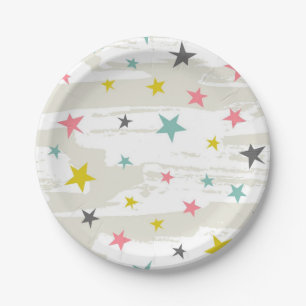 Assiettes En Carton Motif d'étoiles