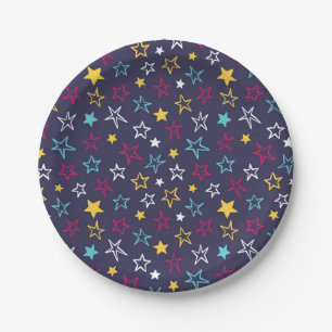 Assiettes En Carton Motif d'étoiles